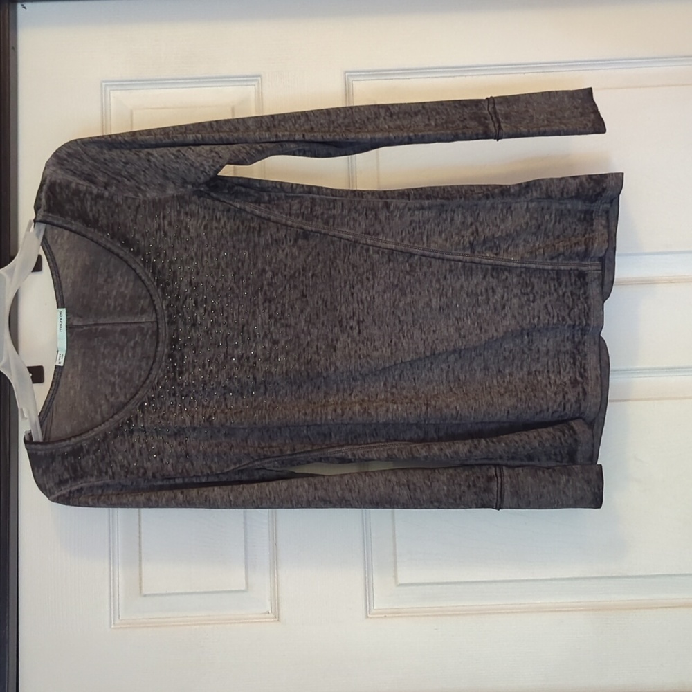 Maurices Burnout Long Sleeve Studded Top